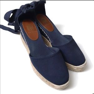 Talbots navy wedges espadrille